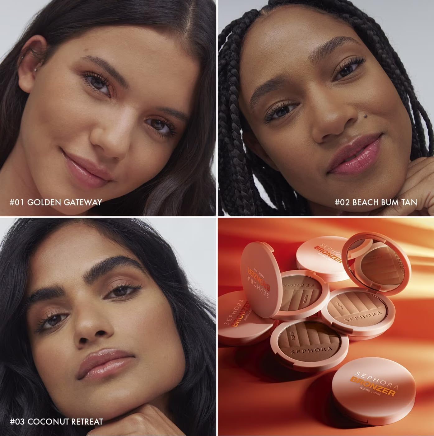 Sephora Collection Matte Bronzer Powder – 02 Beach Bum Tan (średni złoty brąz) – 8 g