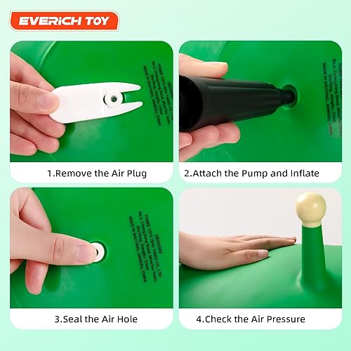 Miniatura 74 de EVERICH TOY Tolva de caballo hinchable de jirafa para niños pequeños, animales saltadores, caballos inflables para montar en gorila, juguetes