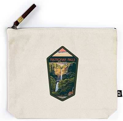 Lantern Press Multnomah Falls, Oregon, Sunset, Contour (100% Cotton Canvas Travel Accessory Go Bag)