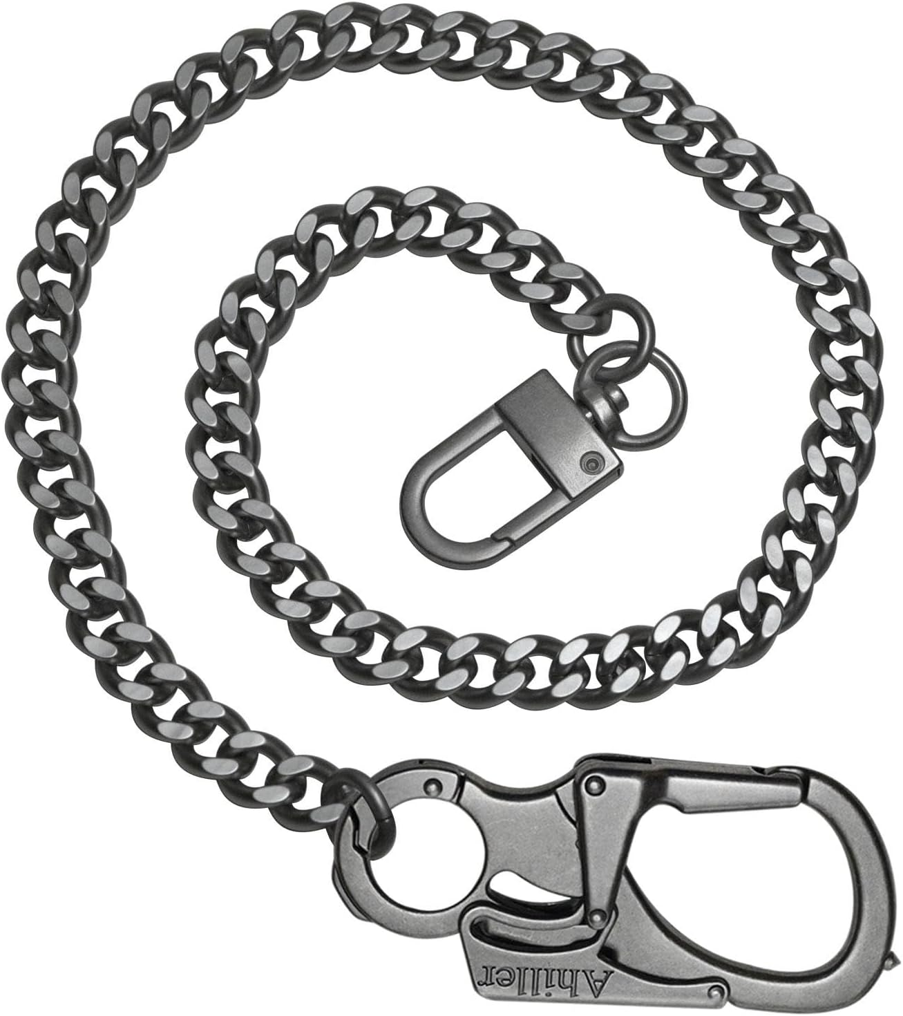 Ahiller Wallet Chain for Men, Lockable Carabiner with Tungsten Steel Taper, Heavy Duty Chain for Key Pocket Belt
