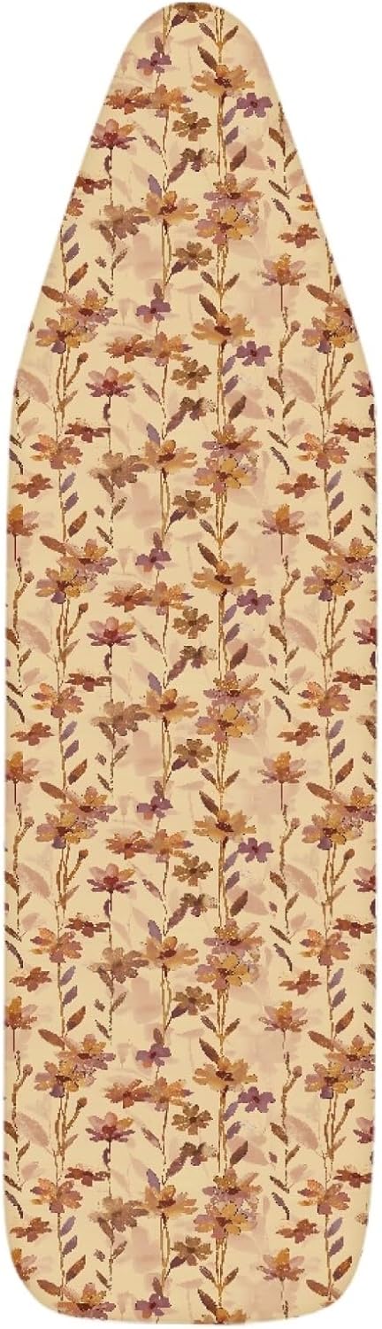 Flowers Ironing Board Cover,16"x55" Standard Ironing Board Cover with Elastic Edge and Hook and Loop Fasteners, Scorch & Stain Resistant, Polyester Home Ironing Board Covers, Antique Floral