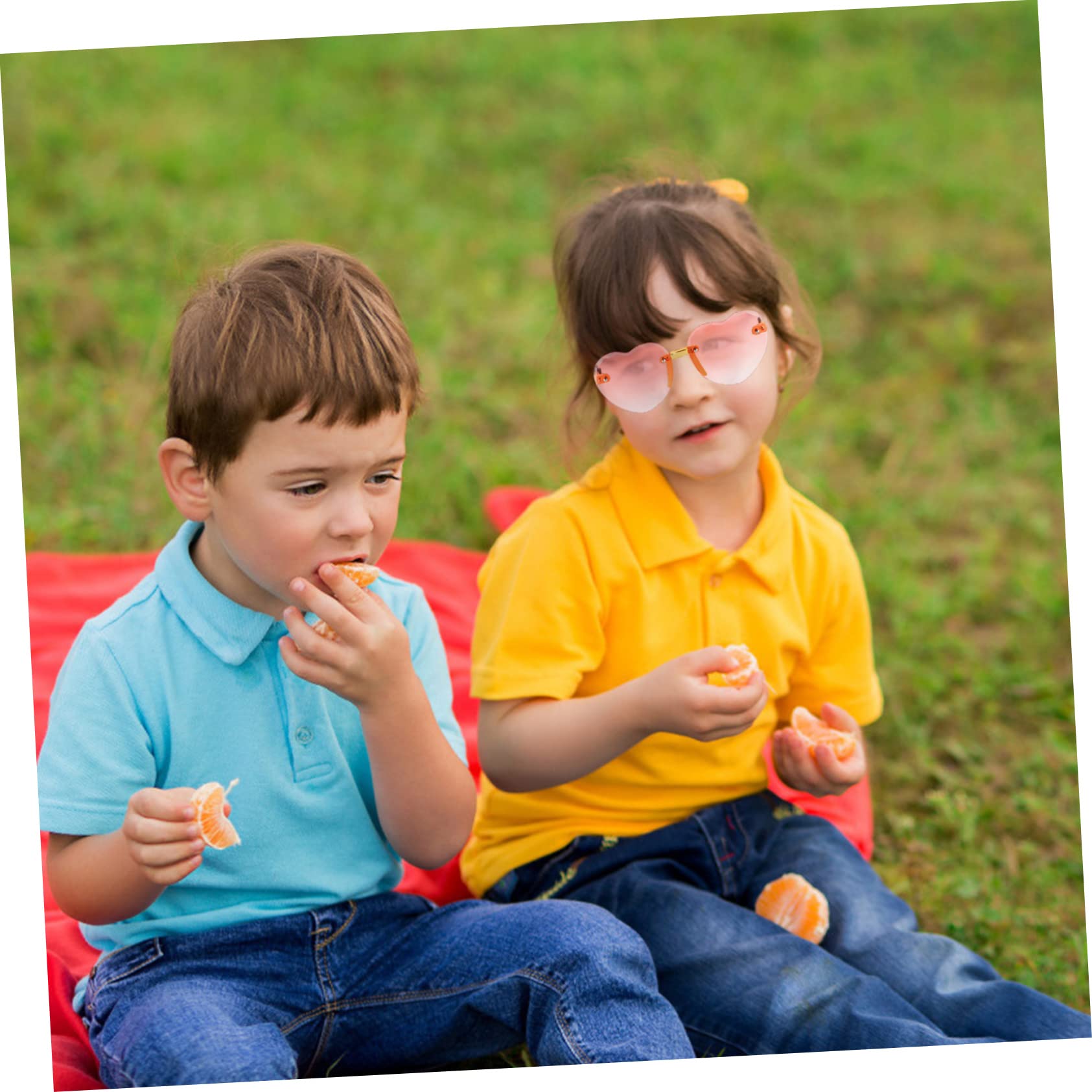 BESPORTBLE Kids Heart Sunglasses 1 Pair Gradient Love Frameless Sunglasses Kids Party Favors Fashion Item for Children