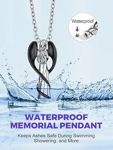 Miniatura 4 de Richsteel Collares de urna para cenizas para mujeres y hombres, collar con colgante de cremación para cenizas, joyería conmemorativa de acero