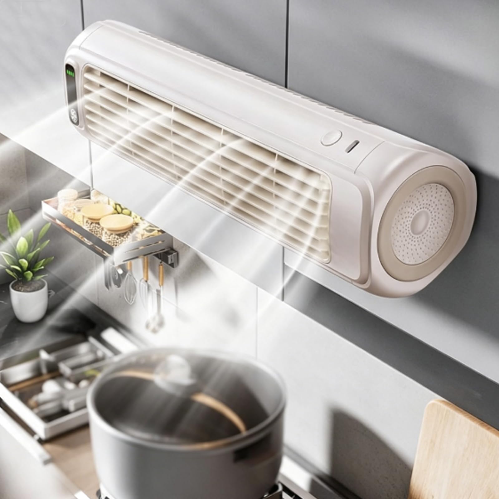 Ventilatore da scrivania portatile ricaricabile USB silenzioso con adesivi da parete senza fori per casa ufficio