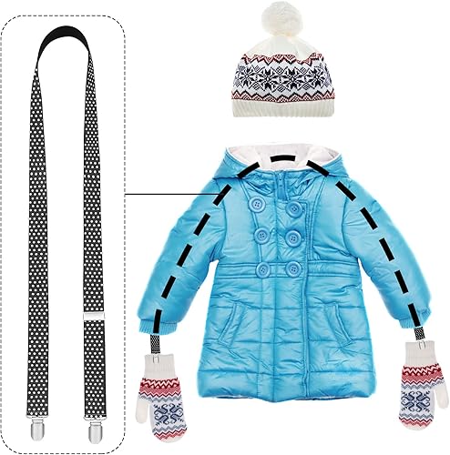 Miniatura 6 de SATINIOR 8 clips de guantes para niños, clips de vestir para sombrero, guantes ajustables, clip de tirantes elástico, clip para guantes pequeños, 3