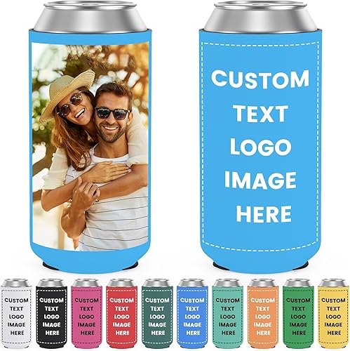 Miniatura 6 de 20 fundas delgadas para enfriar latas, enfriadores de bebidas reutilizables con aislamiento a granel personalizables para botellas de agua,