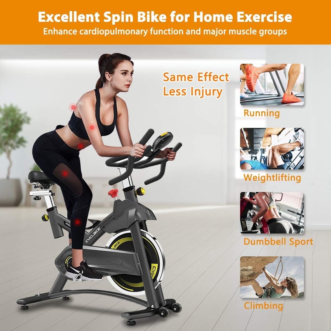 cyclace peloton bike exercise bike stationary 330 lbs weight capacity with lcd monitor