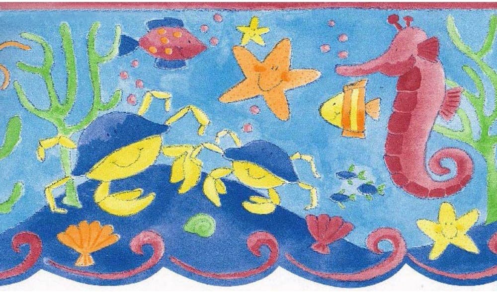 Red Blue Under The Sea Wallpaper Border