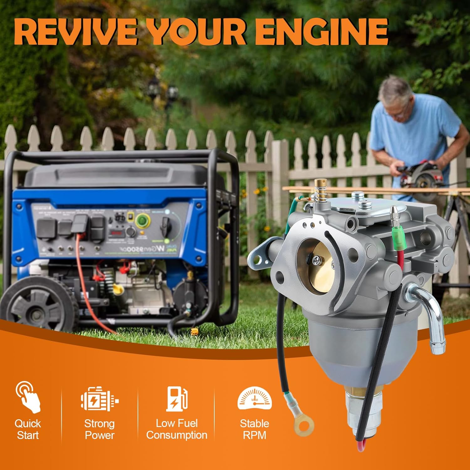 Carburetor for Kohler CV18S CV20S CV21 CV22S CV725 Command Engine Carb 2485319-S 2485325-S 2405350-S 2485350-S Mower with Air Filter Fuel Pump