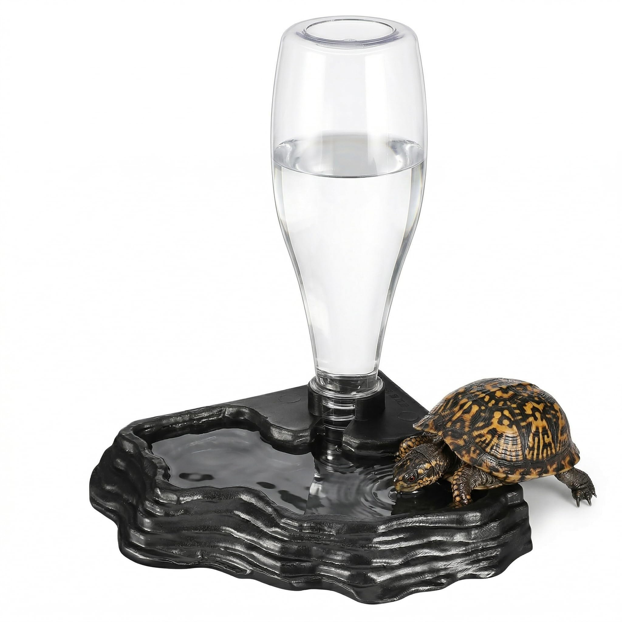 VILLCASE Reptile Water Dispenser, 400ml Automatic Tortoise Water Bowl, Space-Saving Reptile Bowl Dish for Hermann's Tortoise, Bearded Dragon, Gecko, Snake and Chameleon