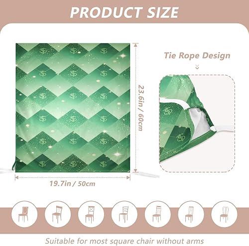 Miniatura 2 de Dark Green Dollar Dorm Desk Chair Cover Anti-Dust for Dining Room Set of 2 decoración Cover for Chairs Dining Room protectores de sillas para comedor
