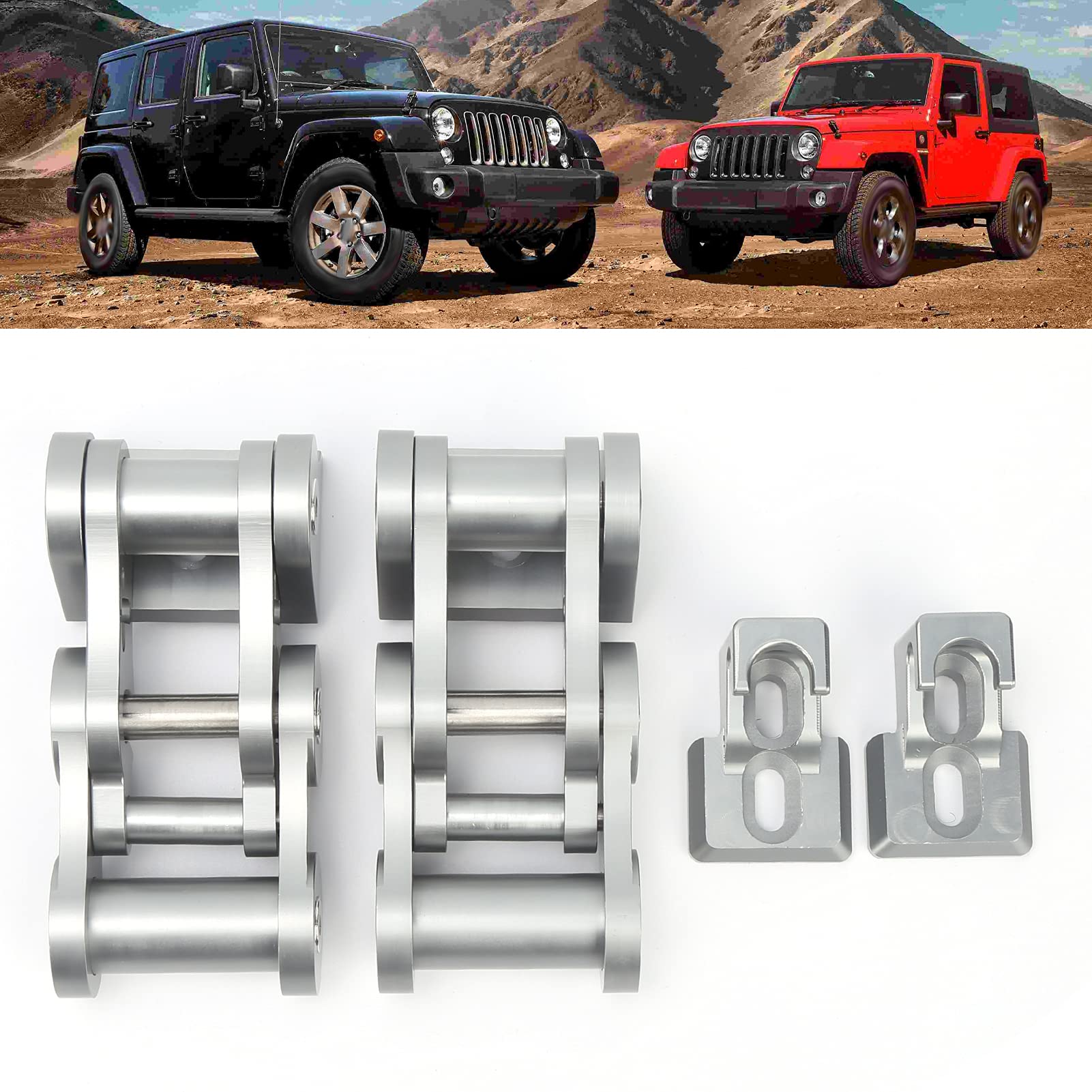 Cryfokt Zatrzaski Maski Trwały Aluminiowy Zatrzask Blokujący do Wranglera JK JKU 2007-2018 Zestaw 4 szt. w Stylu Terenowym (Kolor Ti)