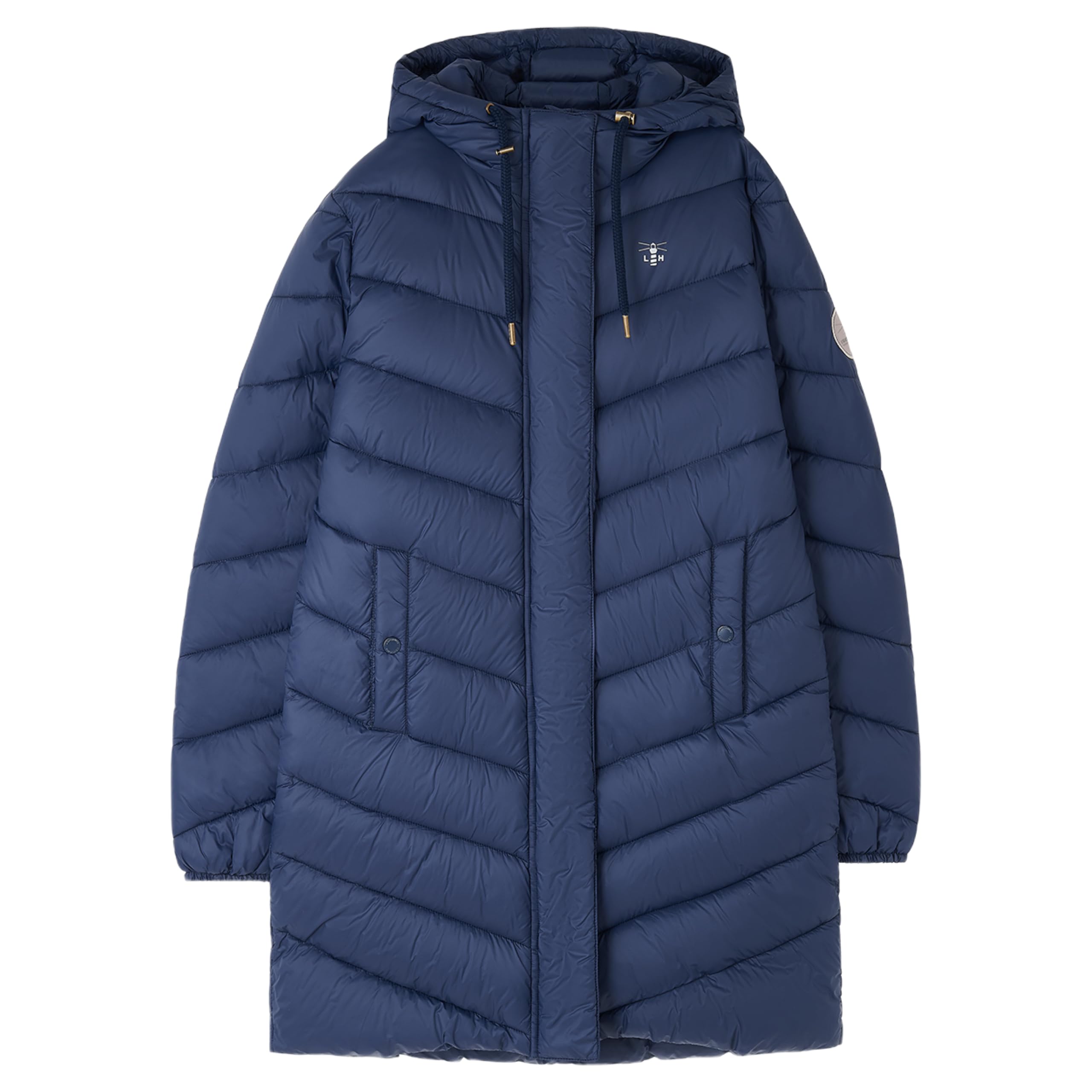 LightHouse Womens Laurel Warm Coat - Ladies Outdoor Long Padded Puffa Jacket with Hood - Navy - 16