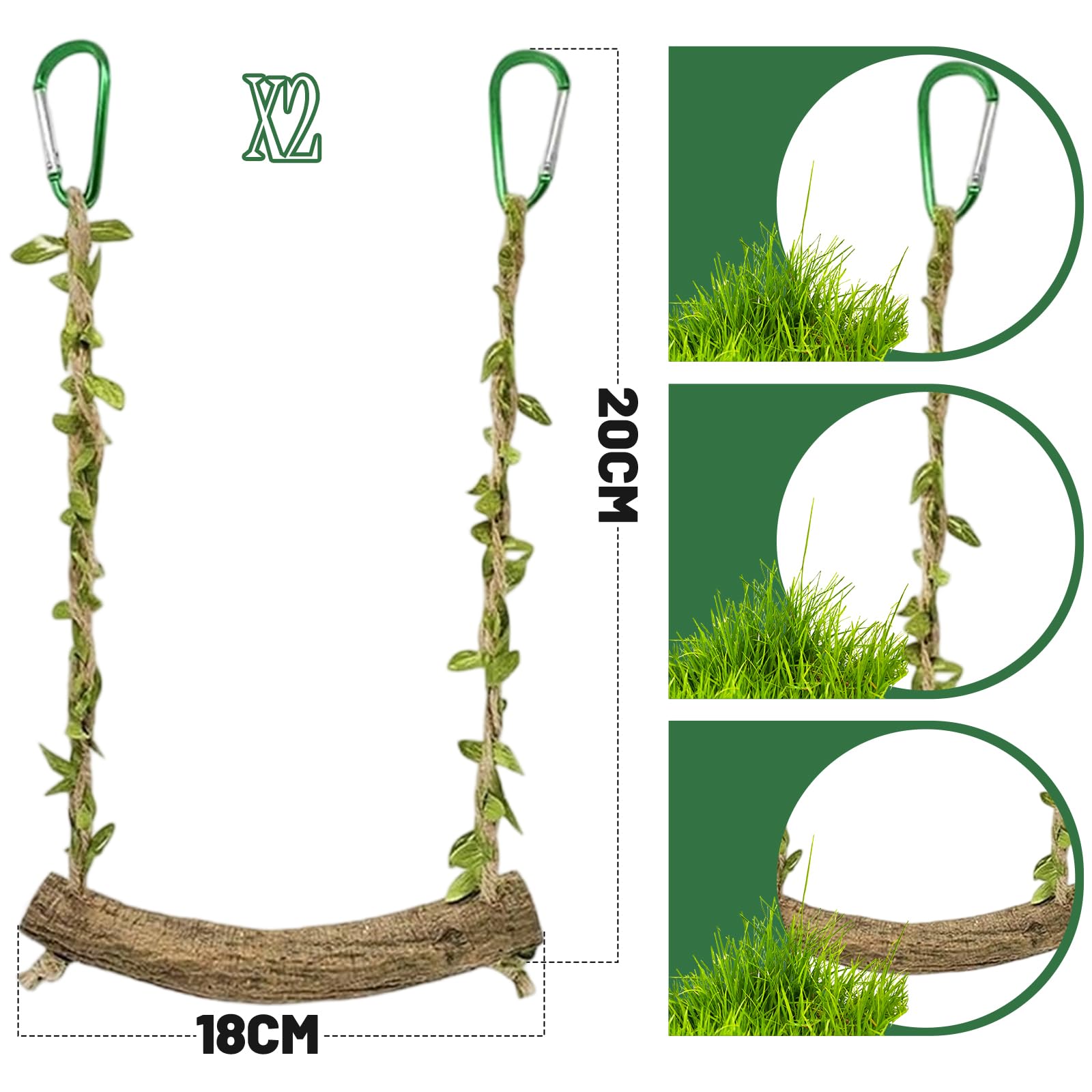 2 Pièces Perchoir Perroquet - BalançOire pour Oiseaux - Jouet Perruche - Accessoires pour Cage à Oiseaux, AdaptéS à Tous LesOiseaux de Petite et Moyenne Taille