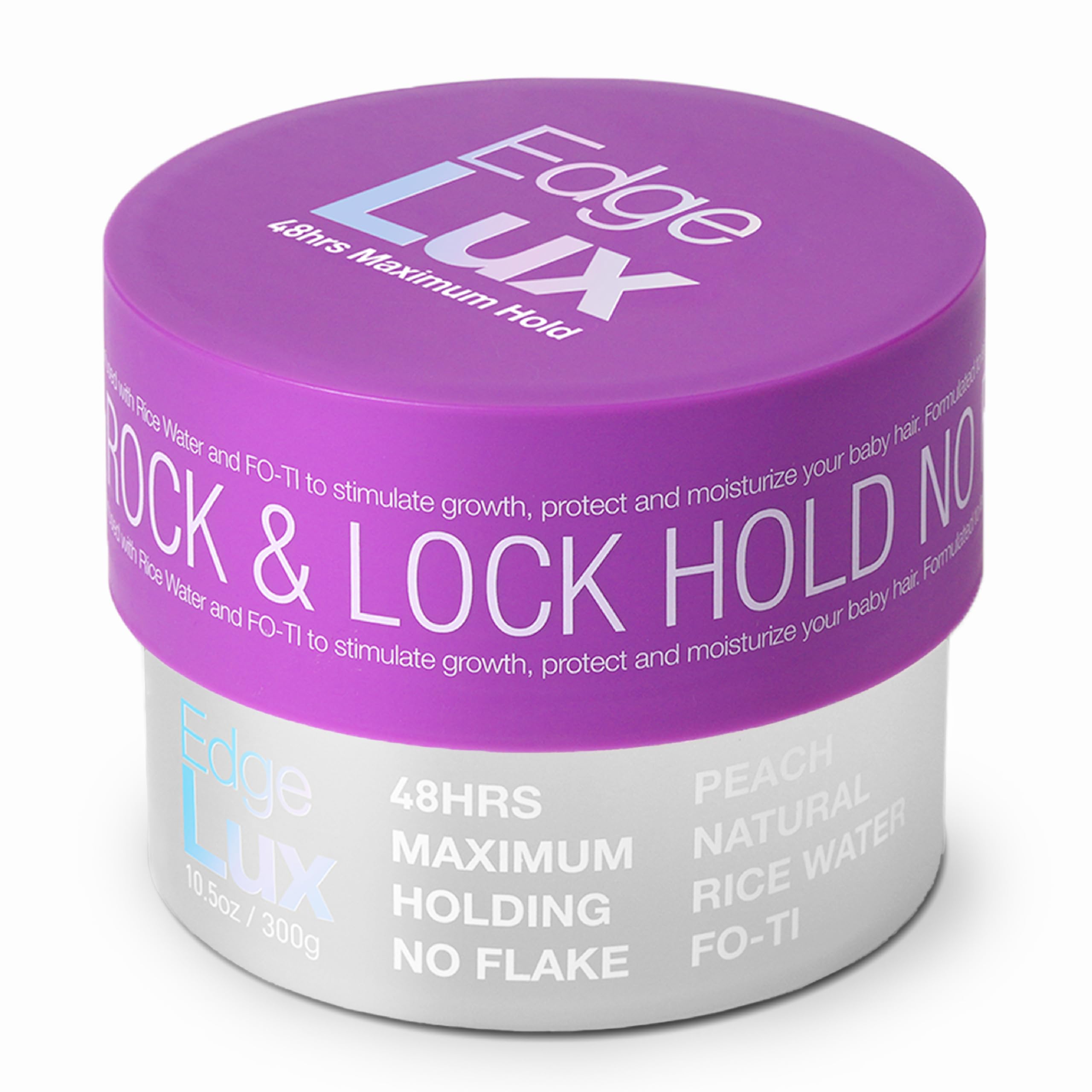 Edge Lux Edge Control Gel with Castor Oil, Keratin, Biotin, and Olive Oil - 48 Hour Maximum Hold, Non-Flaking, Non-Greasy, Scented, Conditioning Styling Gel for All Hair Types
