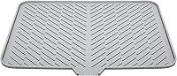 Vista 1 de Luxet Alfombrilla de silicona para secar platos con borde de drenaje integrado, almohadilla de secado higiénica, bandeja resistente compacta y fácil
