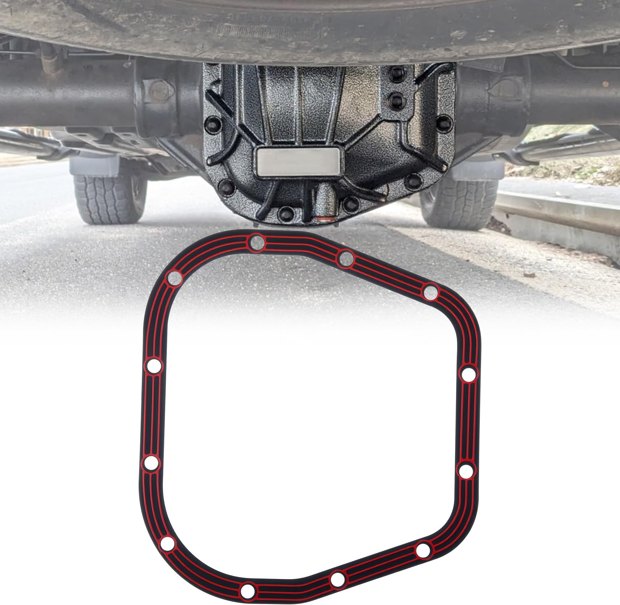 9.75" Differential Cover Gasket Compatible with Ford 9.75" Axle & LLR-F975, Steel Core with Rubber Coated Rear Differential Gasket, Leak Proof, Reusable, Easy Install