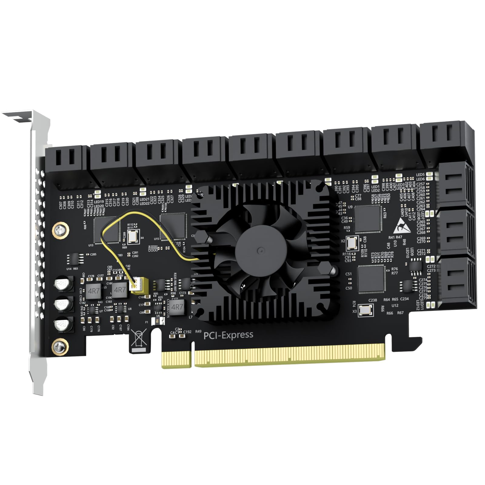 GLOTRENDS SA3824 24-Port PCIe X16 SATA Expansion Card, Compatible with Windows,Linux,Mac OS,NAS