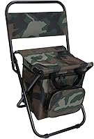 LEADALLWAY Compact Fishing Chair with Cooler Bag - Foldable Portable Stool for Camping, Hiking, Fishing, 280lbs Capacity