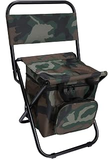 LEADALLWAY Compact Fishing Chair with Cooler Bag - Foldable Portable Stool for Camping, Hiking, Fishing, 280lbs Capacity