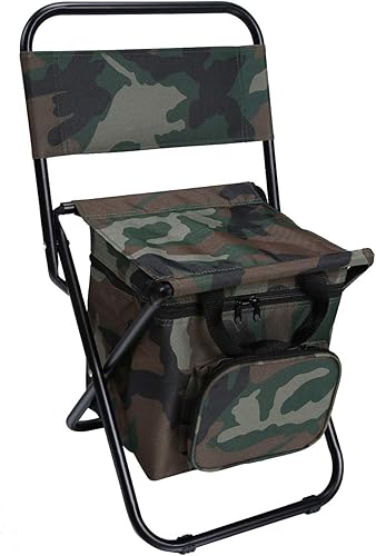 Miniatura 7 de LEADALLWAY Silla de Pesca con Bolsa Enfriadora Taburete de Pesca Compacto Silla de Camping Plegable Orange,Azul,Camouflaje,2-Camouflaje,Verde,Silla