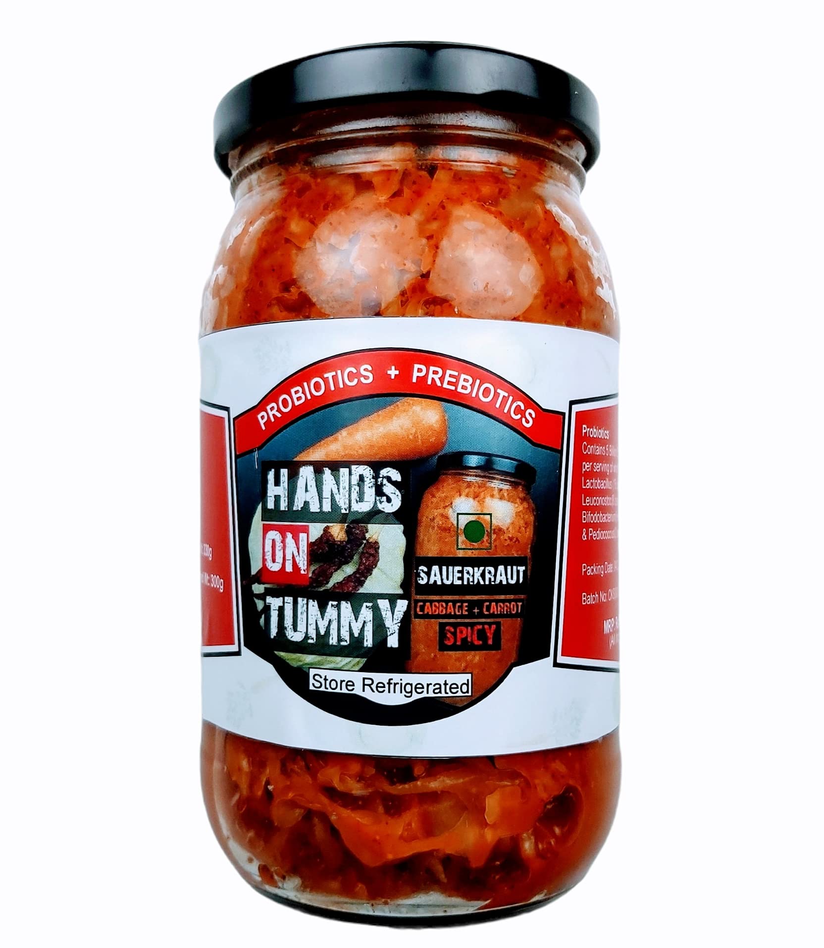 See full amazon price history chart for Hands on Tummy - Sauerkraut Spicy (330 Grams) - Probiotic - Spicy Fermented Cabbage + Carrot Mixed Pickle - Organic Hands on Tummy - Sauerkraut Spicy (330 Grams) - Probiotic - Spicy Fermented Cabbage + Carrot Mixed Pickle - Organic (B091J5BV7K) Amazon Price History, Amazon Price Tracker