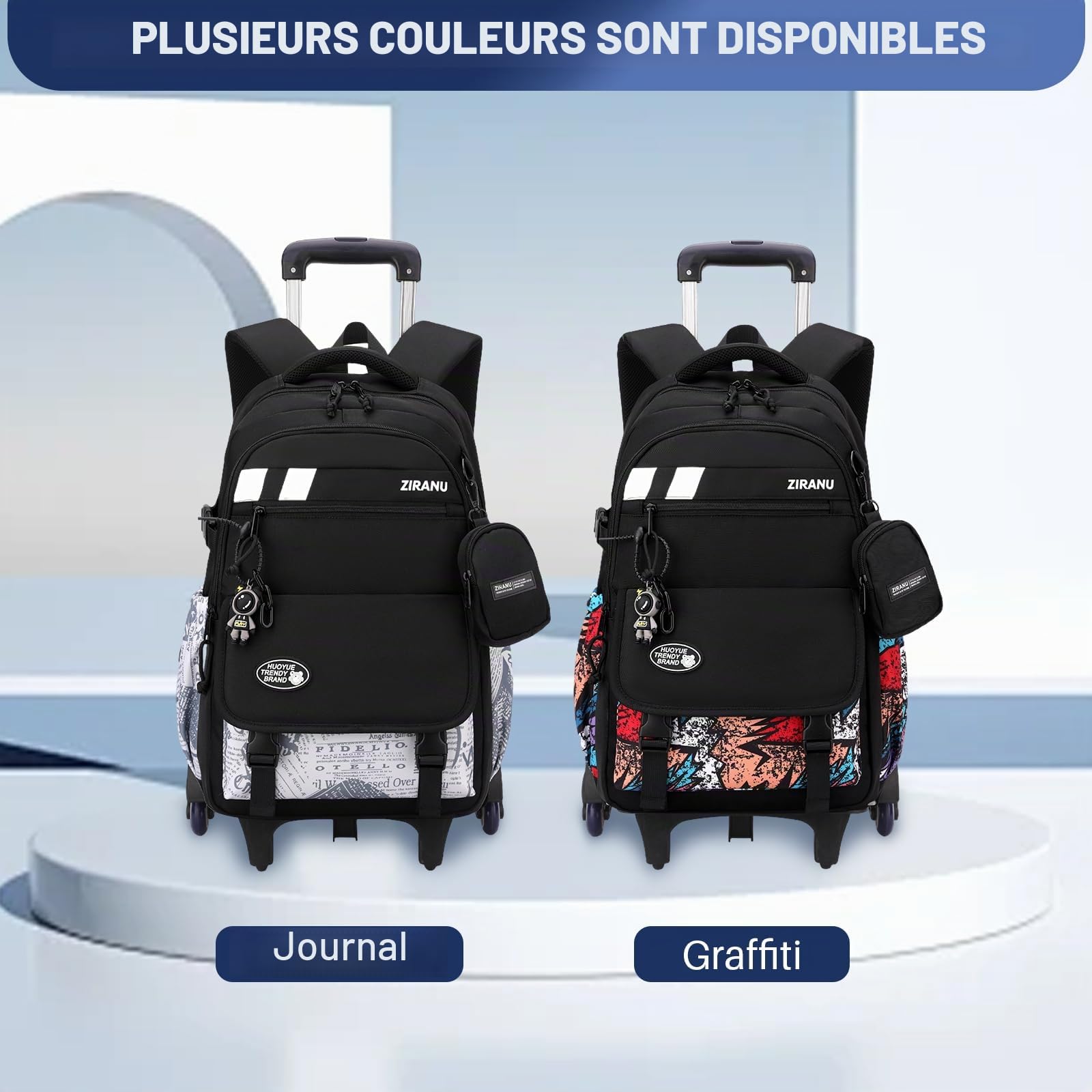 3pcs Sac à Dos a Roulette Primaire Cartable Scolaire Enfant Fille Sac Roulette Trolley Bagage Cabine Cartable a Roulette Fille Garcon Cartable Garcon Primaire