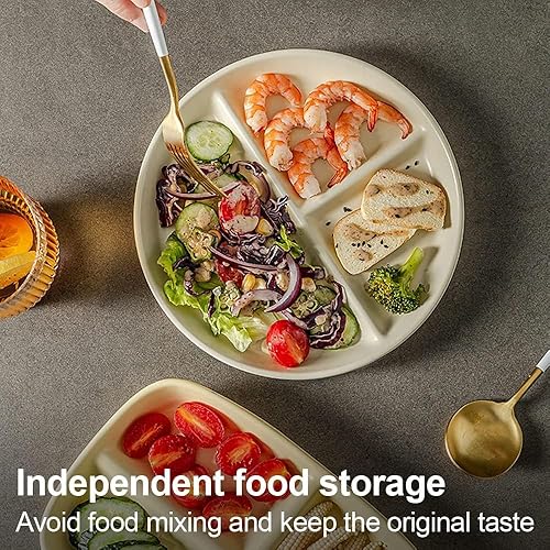 Miniatura 2 de ArderLive Platos divididos con 3 compartimentos para bandeja dividida de alimentos, platos de campamento al aire libre, placas de sección, aptos