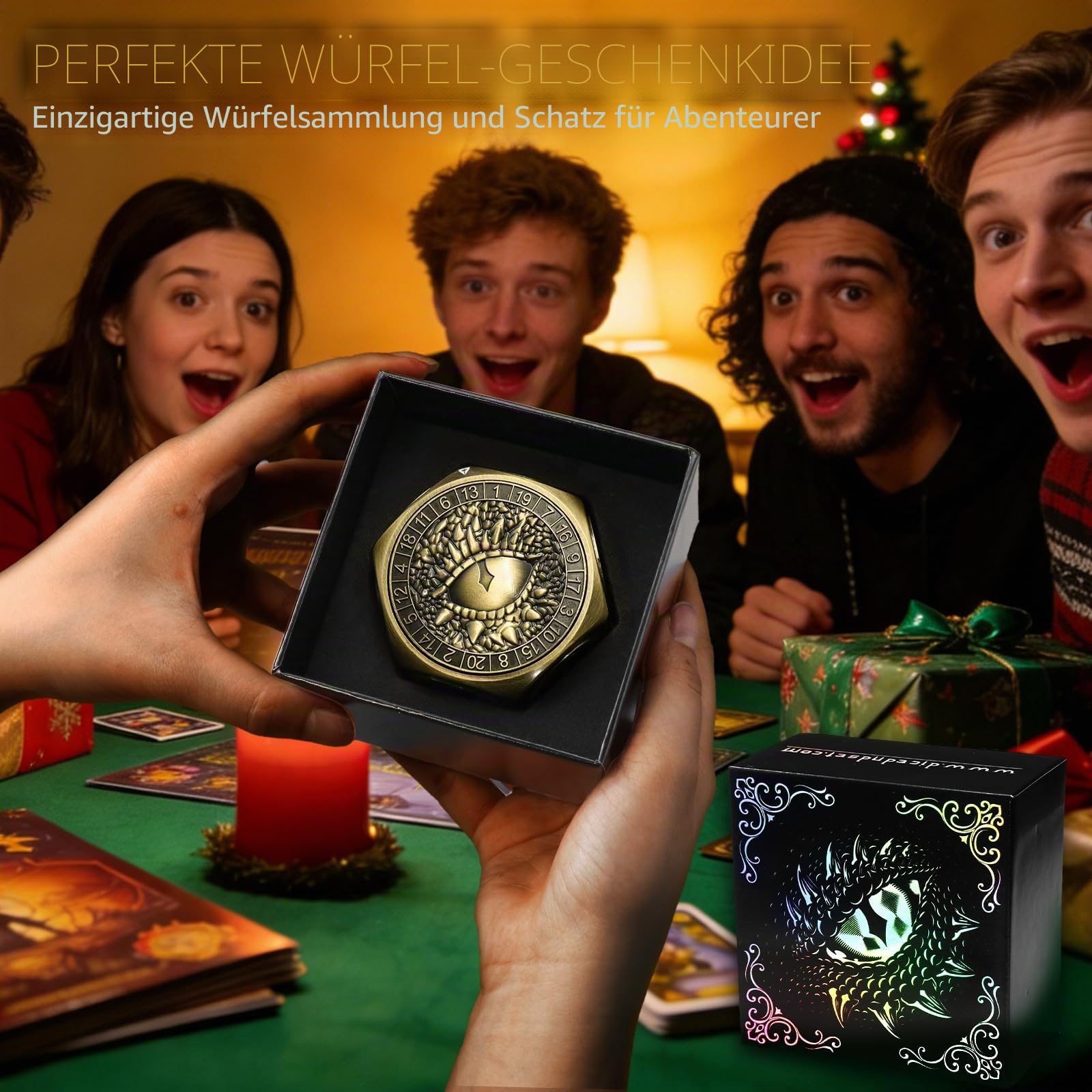 ZHOORQI 8-in-1 DND Würfel Set, Metall-Spinner-Würfel mit Zwei D20, 3D-Monster und leichtgängigem Drehmechanismus – Ideal für Rollenspiele, D and D(Dungeons and Dragons) Dice Geschenk(Black Bronze)