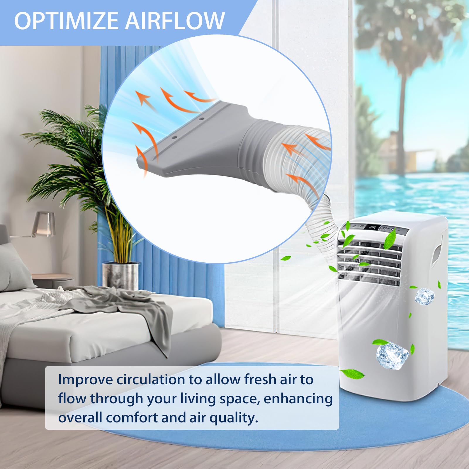 Adaptateur Climatiseur Mobile 150mm - Connecteur Fenêtre PVC