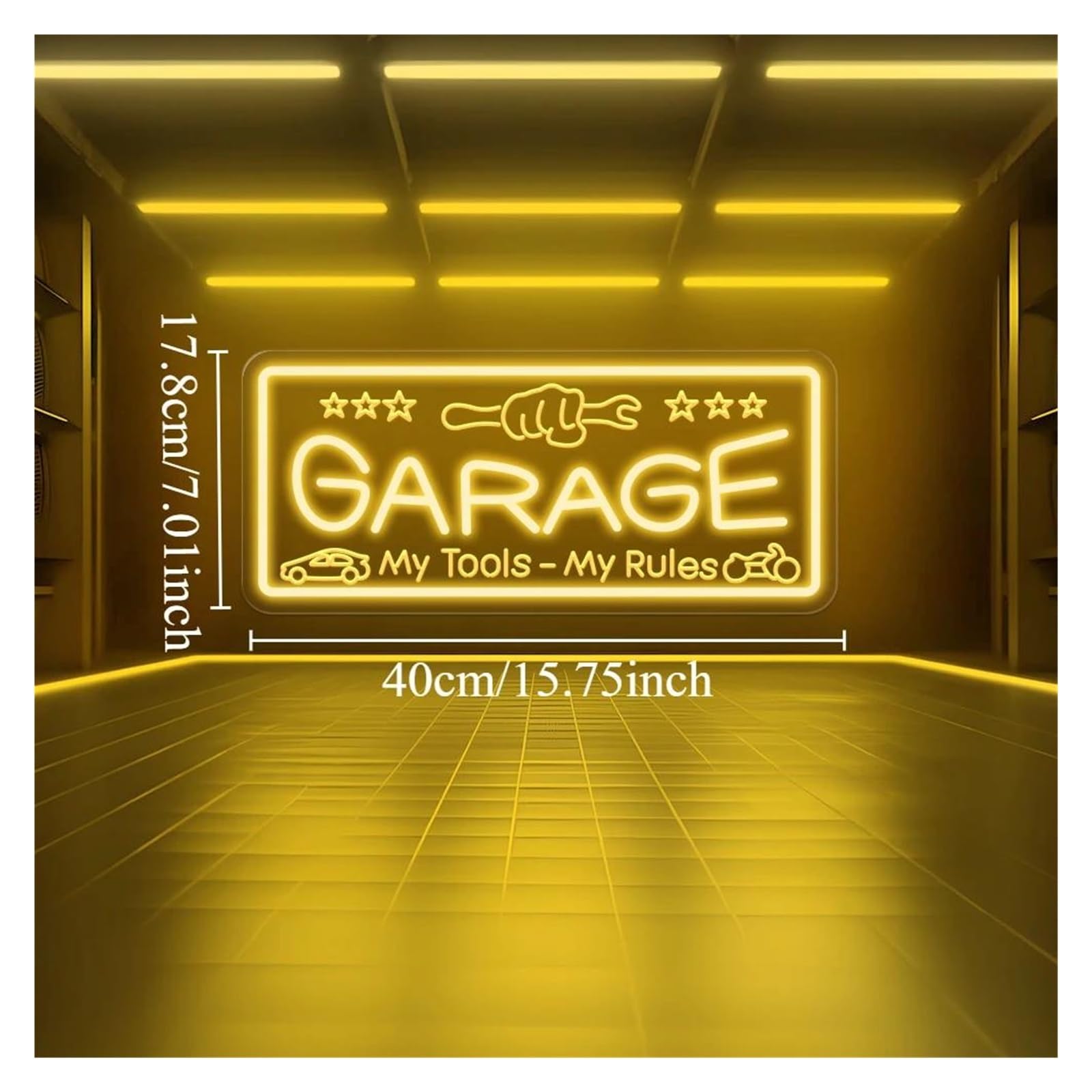 XENITE Luces Art Decoration Christmas Letrero De Neón Garage Para Decoración De Pared Luz LED Para Taller De Reparación De Automóviles Taller De Reparación De Automóviles 40cmx17.8cm