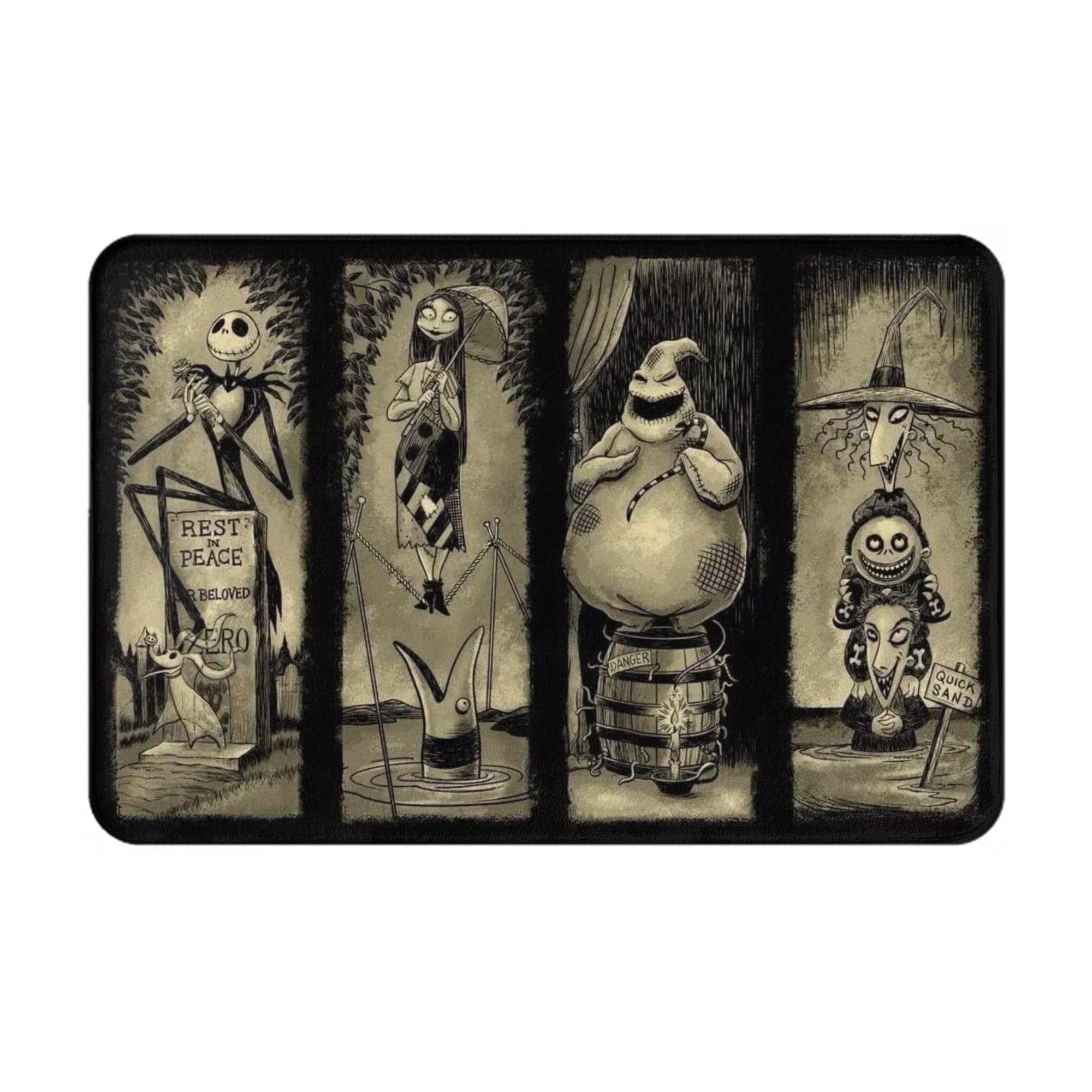 Ensound Halloween doormat Decoration with Anti-slip back Doormat Horror Halloween Door Mat Home Kitchen Bathroom Decoration Doormat Decor Housewarming Gift 24X16 Inch