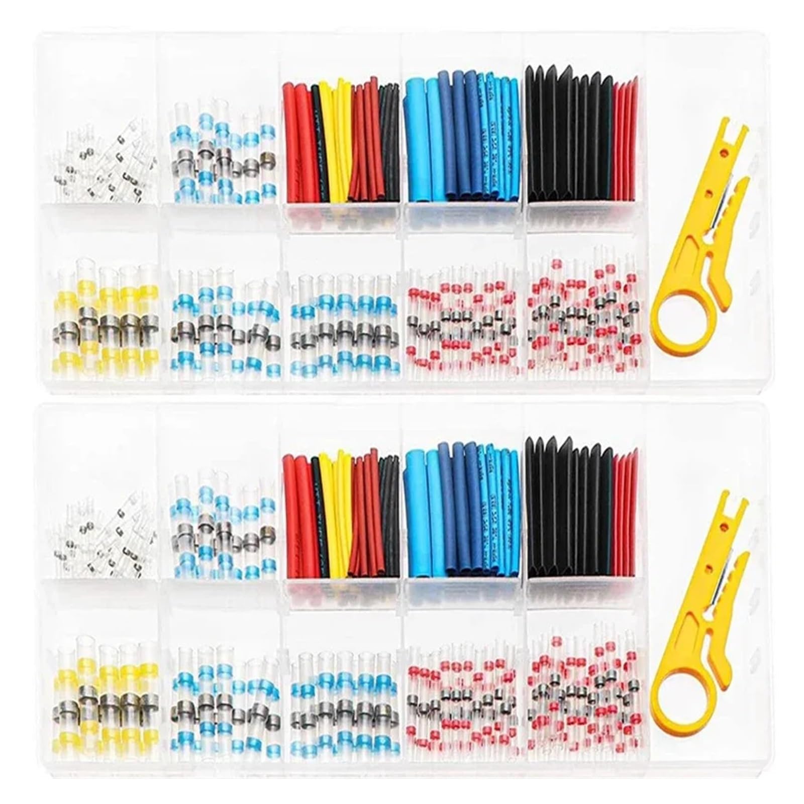 VWWJCCRO 200PCS Heat Shrink Terminals 110pcs Heat Shrinkable Tube Wire Cable Soldered Connector+90PCS Heat Shrink Tubing Stripping