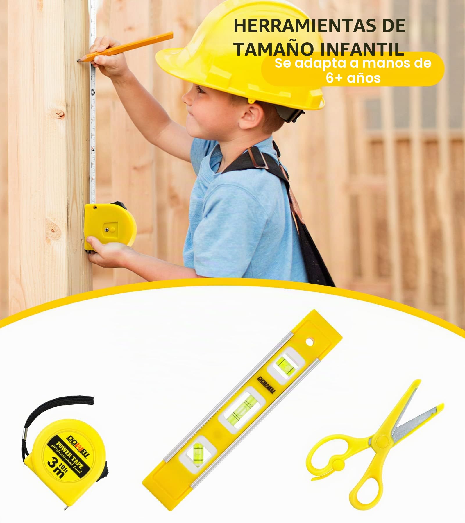 Dowell Children 's kits, que incluye herramientas artesanales de metal real para niños y niñas, kits de aprendizaje bricolaje para familias infantiles y adolescentes, 8 años +