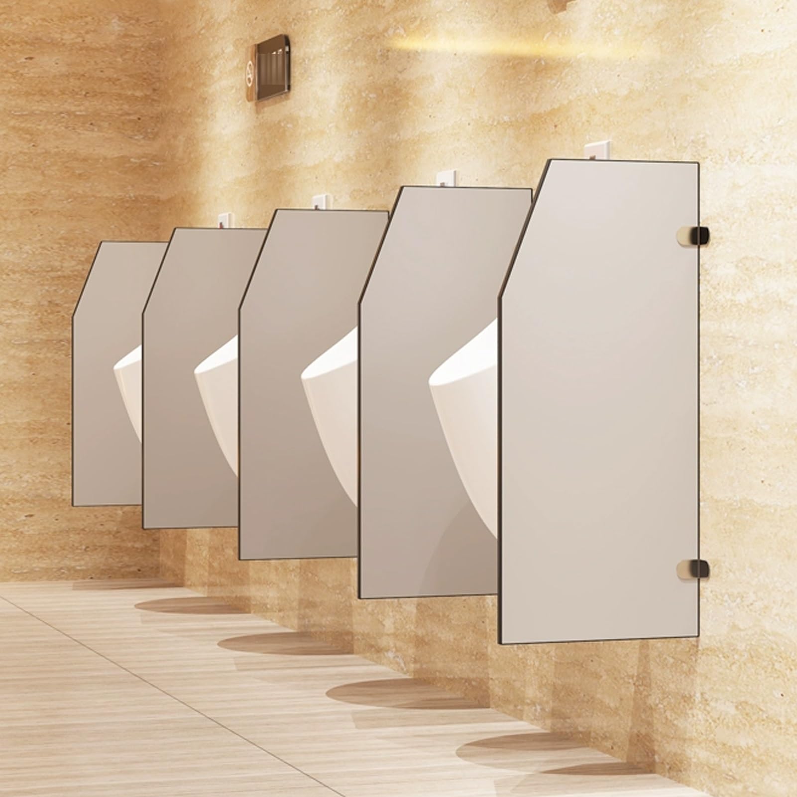 SXDMOUBK Urinal Partition Wall-Mounted, Men Restroom Divider Screen for Schools Malls Public Places, Gray 2Pcs