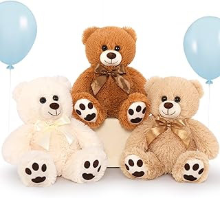 MorisMos Bulk Teddy Bears for Kid Girlfriend Boyfriend Valentine's Gift,3-Pack Teddy Bear Stuffed Animals Bulk,14'' Teddy Bears Bulk,Soft Stuffed Bear Stuffed Animal Wholesale for Birthday Baby Shower