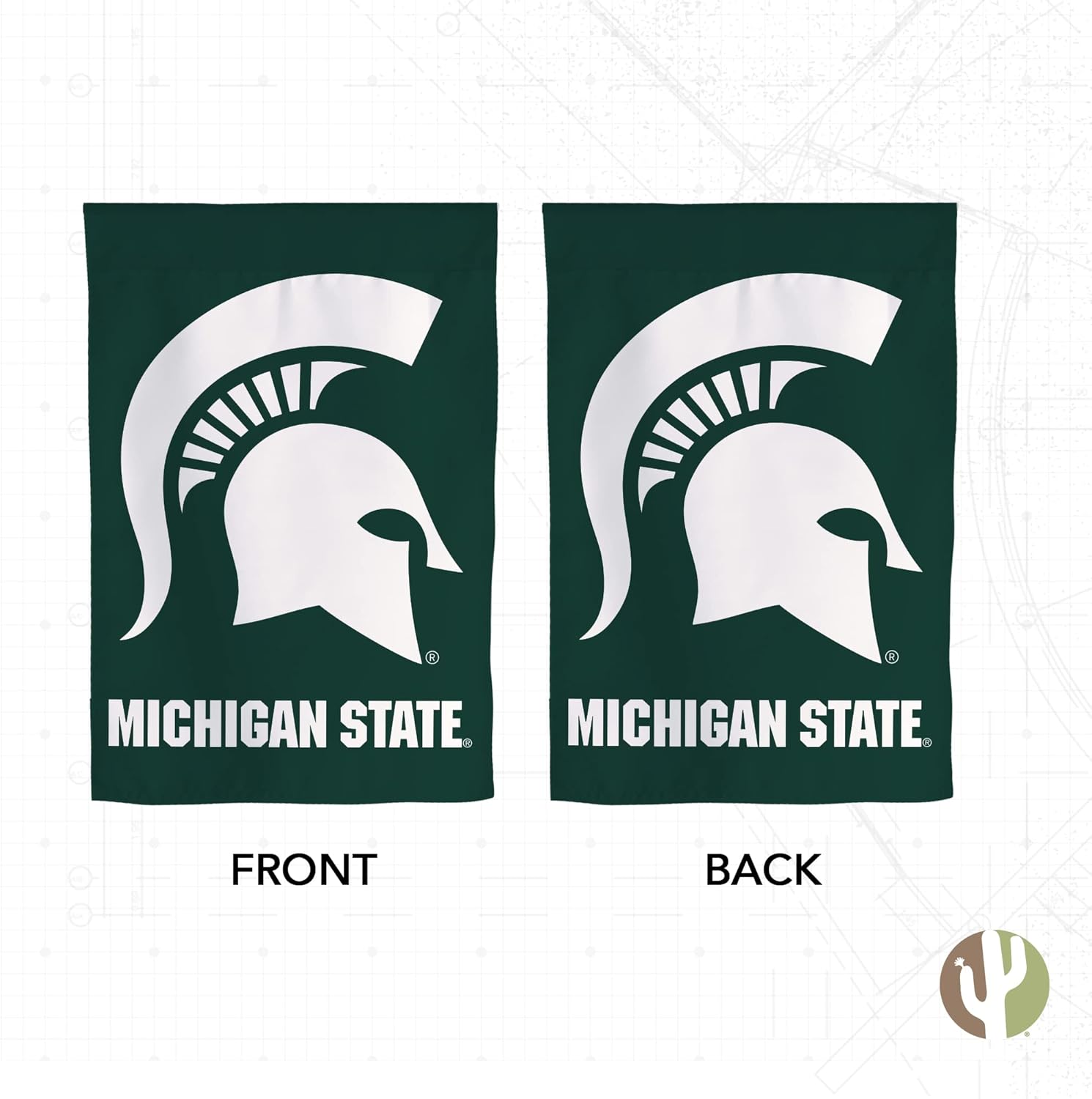 Desert Cactus Michigan State University MSU Garden Flag – 19 x 12 inch Michigan State Spartans Banner, For Outdoor Display and Events (Design K) - Image 2