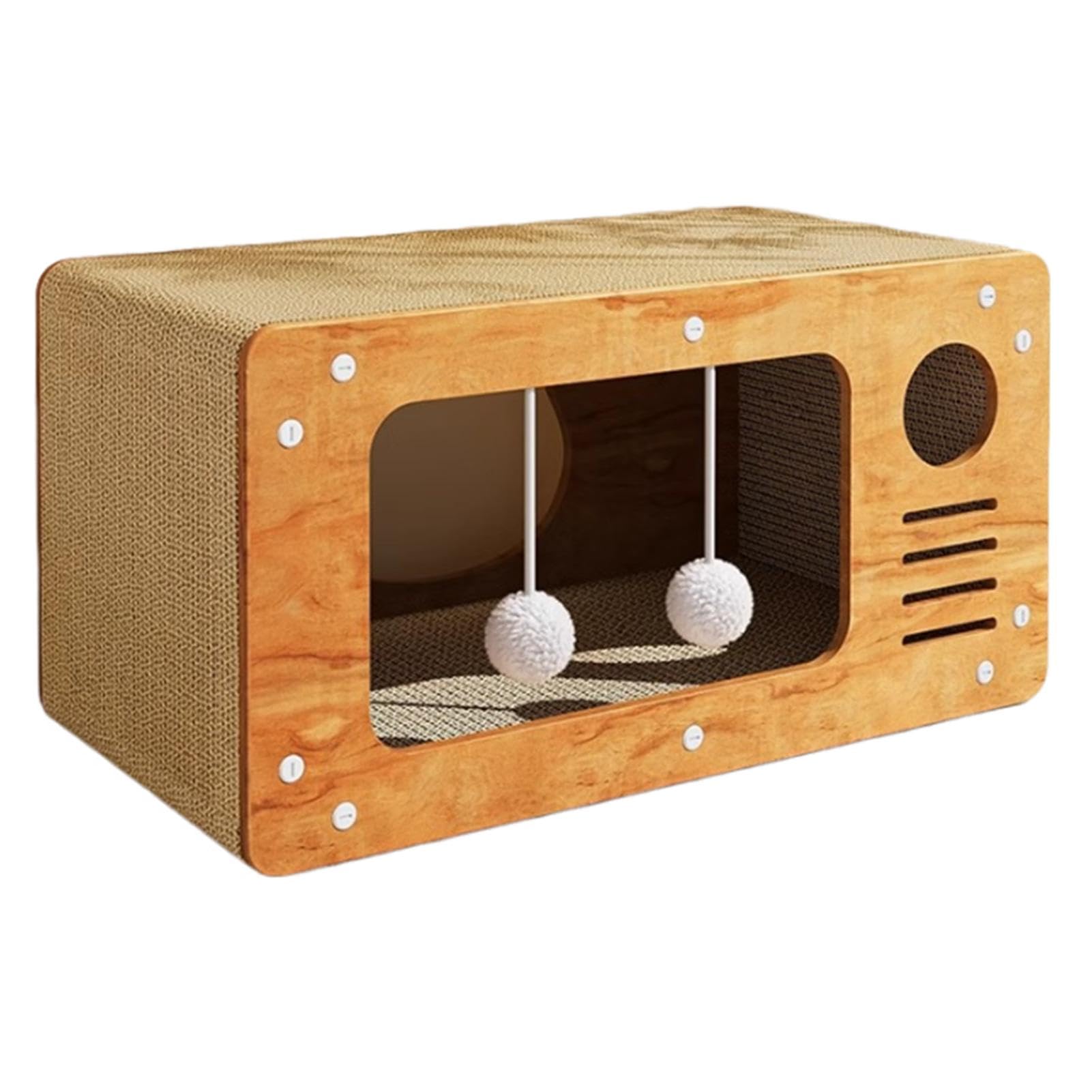Maison pour chat, grattoir, maison pour chat en carton, maison de grattage 2 en 1, lit combiné, lounge et cachette pour chats domestiques