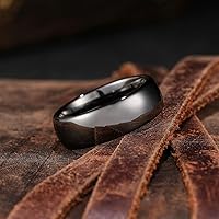 Vista 101 de King Will Alianza de boda de carburo de tungsteno para hombres y mujeres, anillos de promesa para parejas abovedados de alto pulido Plata-8 mm.