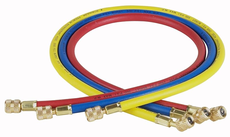 Kit de Mangueiras para Recarga de Refrigerante Robinair 30036, 1/4 pol., 91,4 cm, Multicolorido, 3 Peças