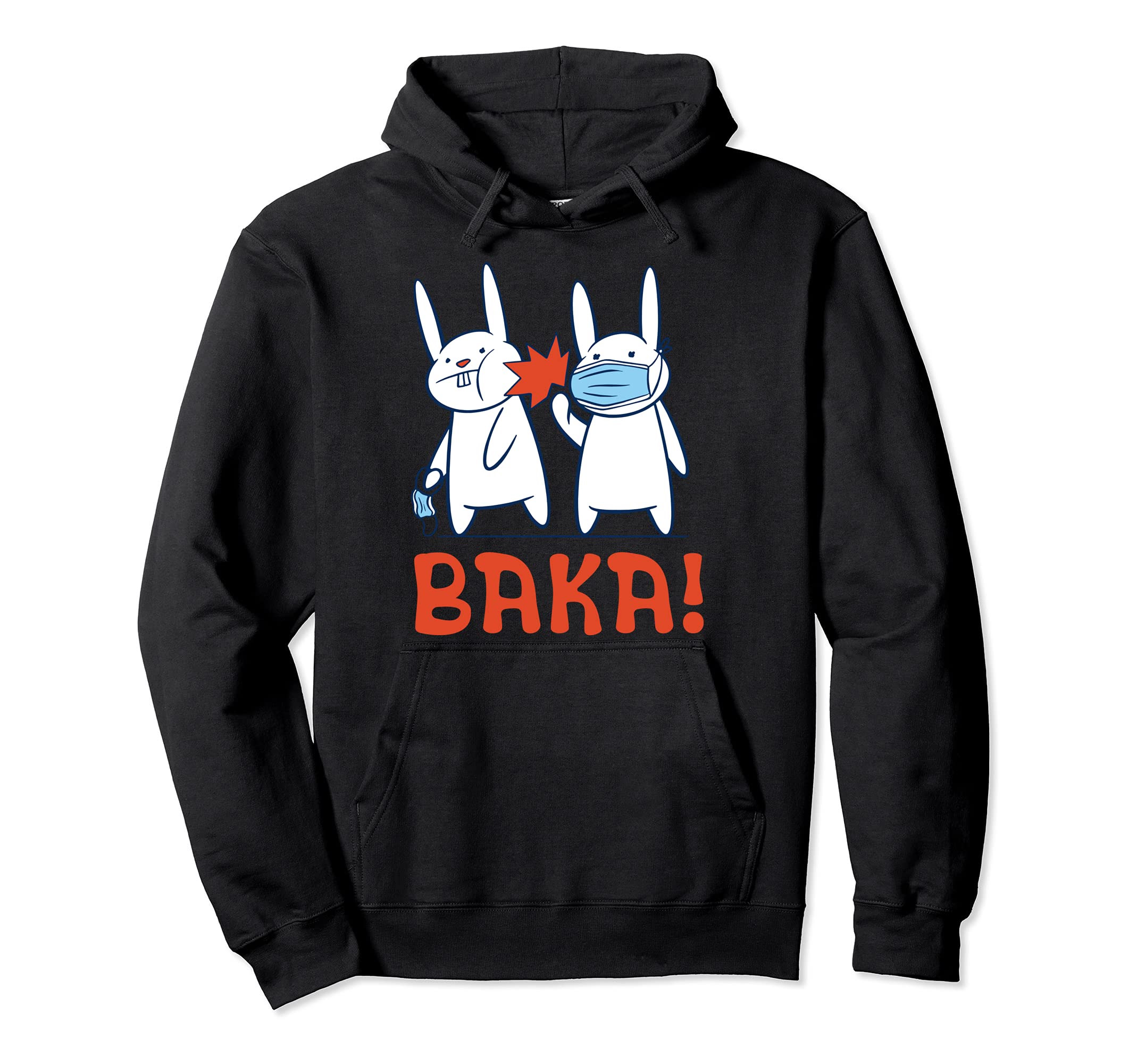 Baka Rabbit Slap Face Mask - Baka Japanese Pullover Hoodie