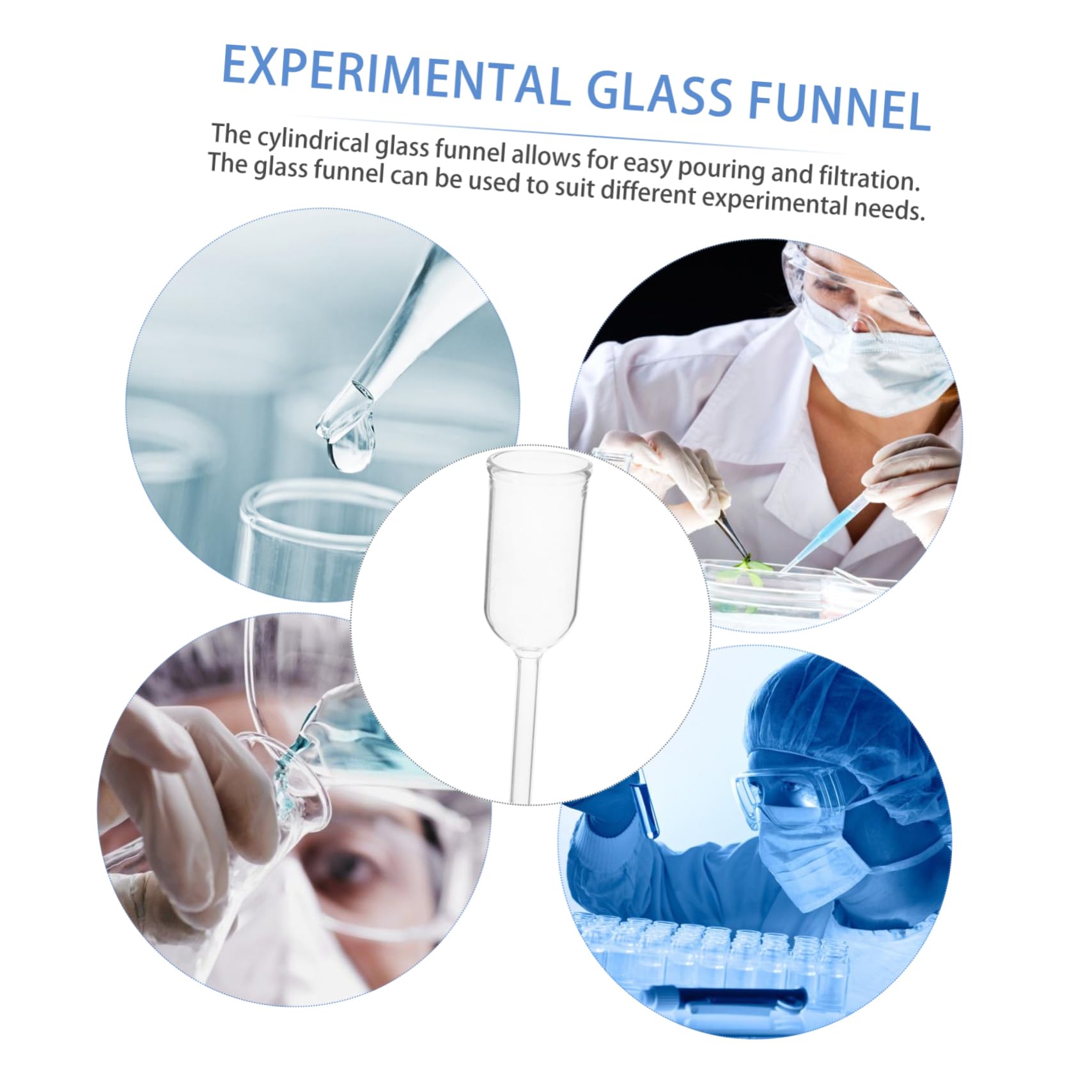 PLAFOPE Filtration Funnel for Lab Glass Scientific Funnel for Accurate Pouring and Filtration