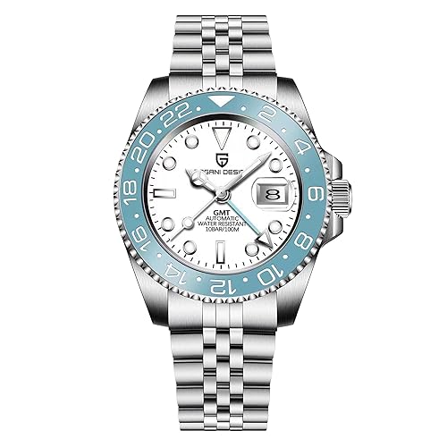 Pagani Design GMT Automatic Mechanical Men's Watch Rotating Ceramic Bezel Stainless Steel Watch with Date Function Men's Sport Watch