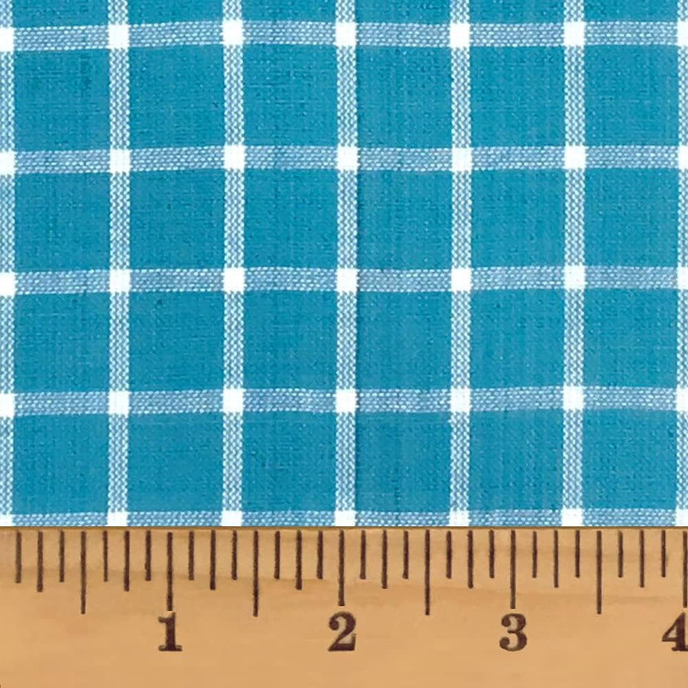 Hampton Blue 6 Plaid Cotton Homespun Plaid Fabric by JCS - Sold by The Yard