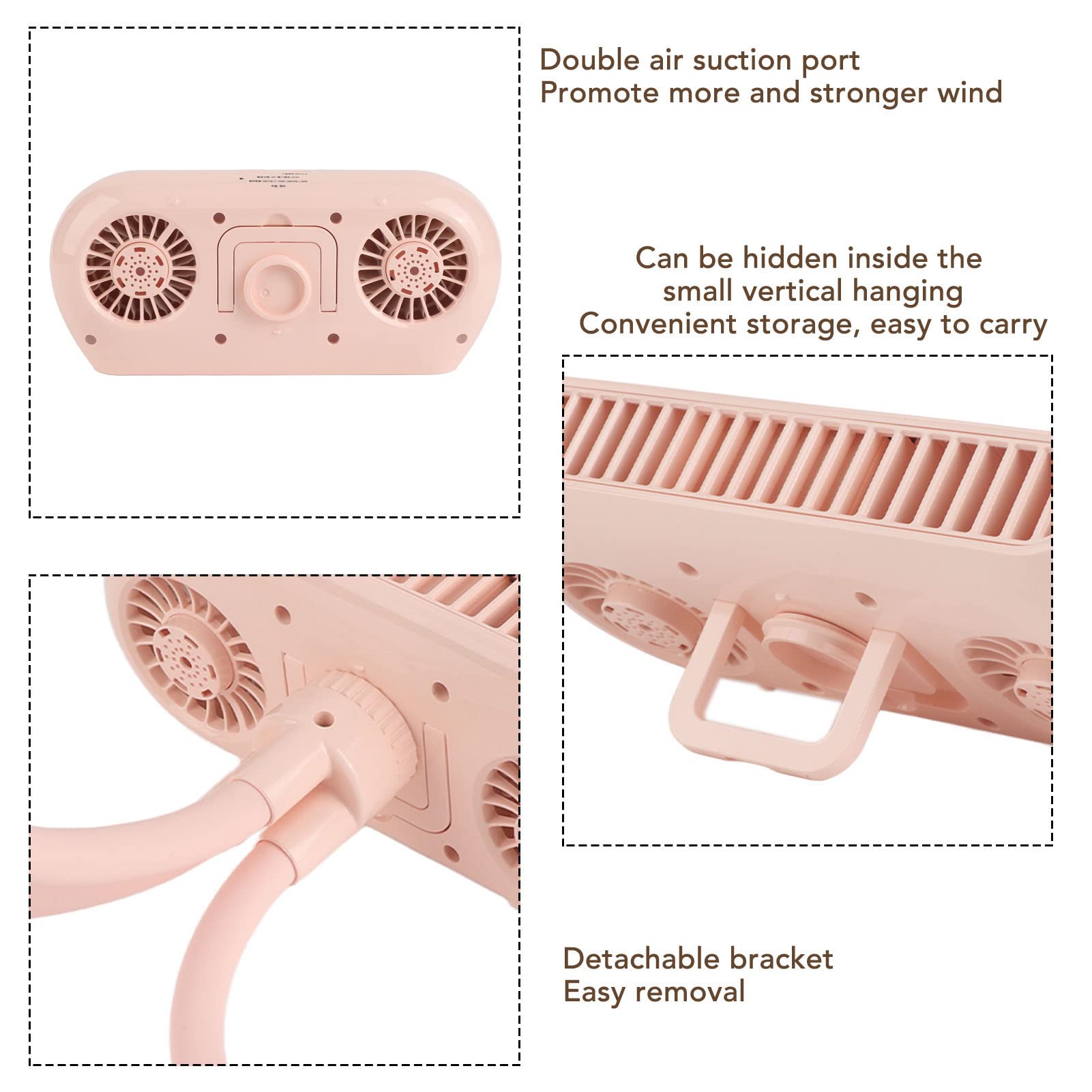 Ventilador para Cochecito sin Aspas, Ventilador Portátil para bebé, Miniventilador de Mano, de Pulpo Silencioso Recargable por USB de 4 Velocidades con Caja Repelente