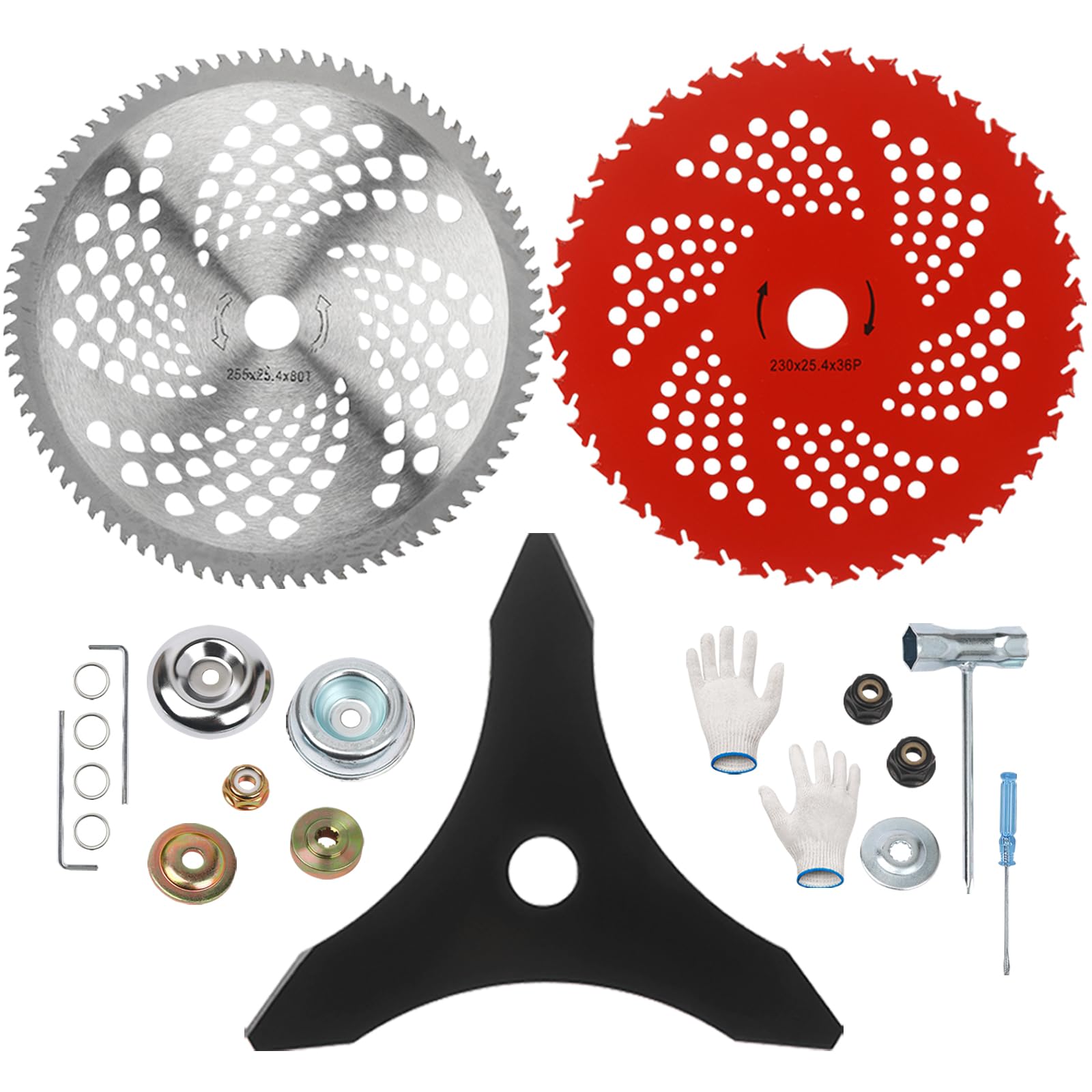 Cuchillas con punta de carburo de 9 x 36 dientes y cuchillas redondas de acero al carbono 20T de 9 pulgadas y cuchillas de carbono de 10 x 3 dientes con kit de adaptador