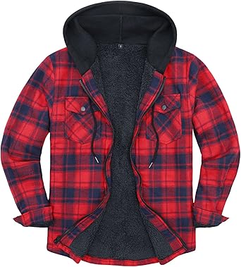mens hooded flannel