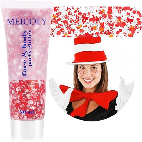 Miniatura 74 de MEICOLY Purpurina para cabello infantil, maquillaje de Halloween con purpurina brillante, lentejuelas de sirena para rostro y cuerpo, purpurina