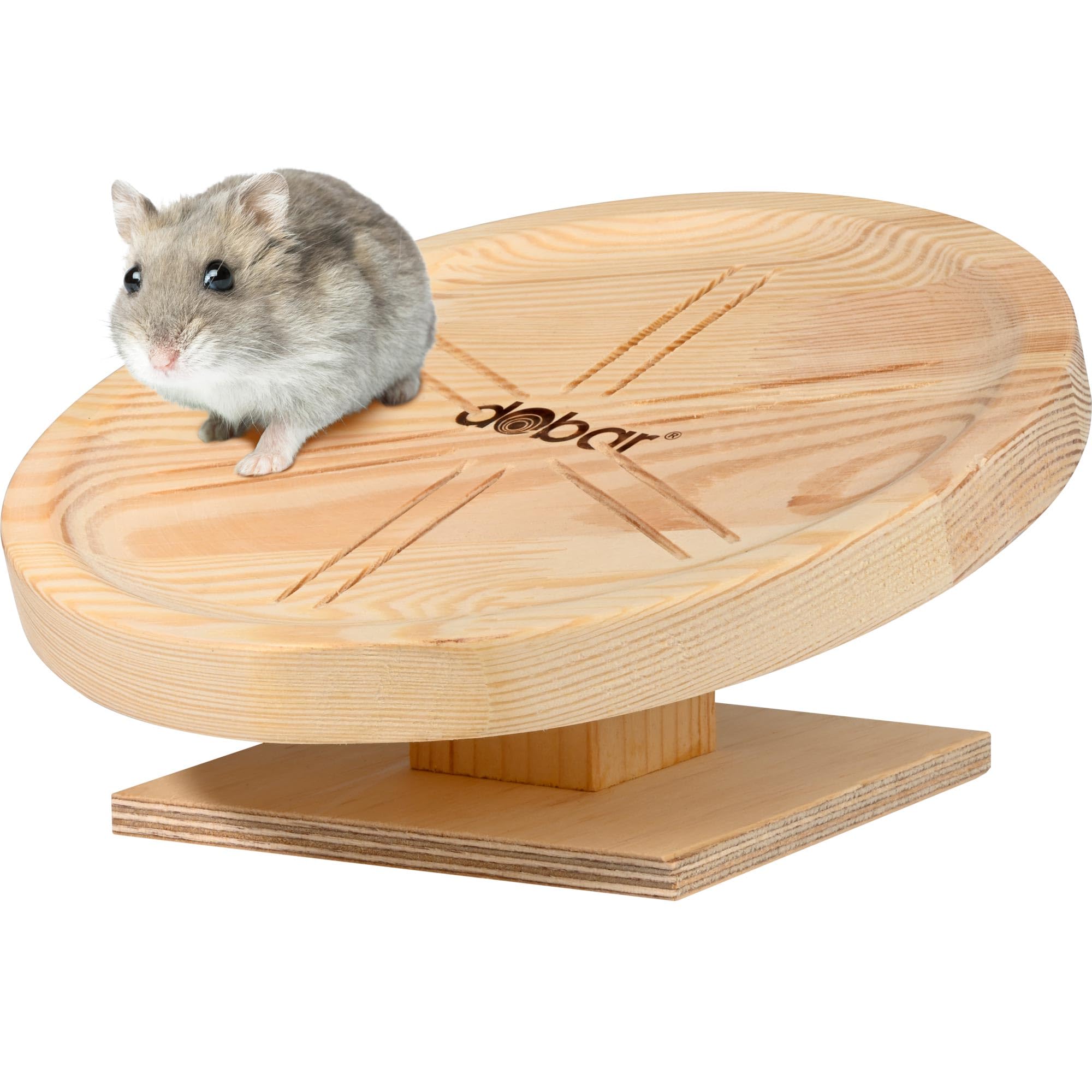 Laufteller Spidi aus Massivholz für Kleintiere, geräuscharmes Laufplateau für Hamster, Rennmaus und Zwerghamster, Ø 20 cm, rückenschonend und stabil