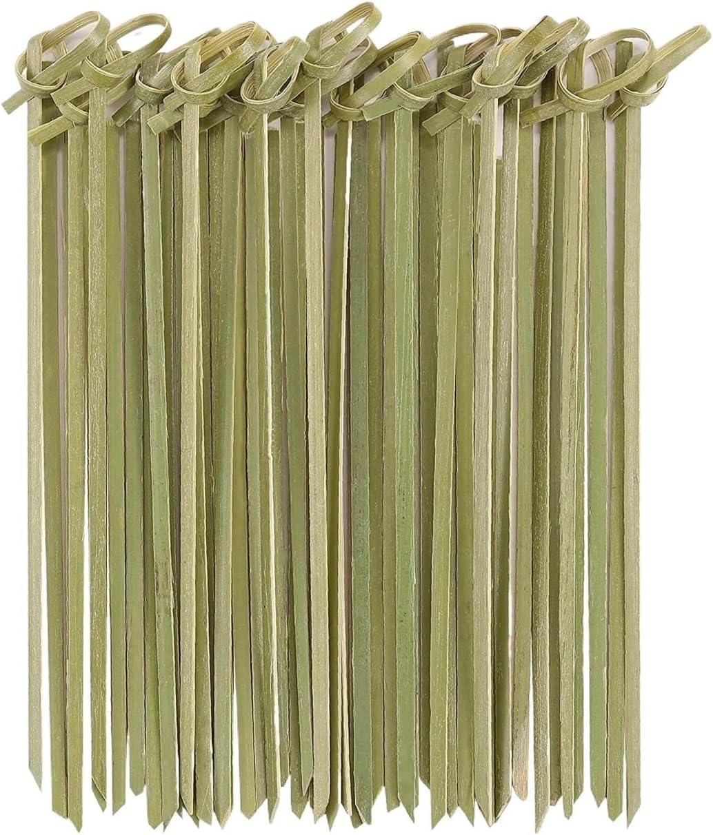 Cocktail Picks 600pcs Disposable Bamboo Knot Skewers Cocktail Picks with Twisted(12cm)